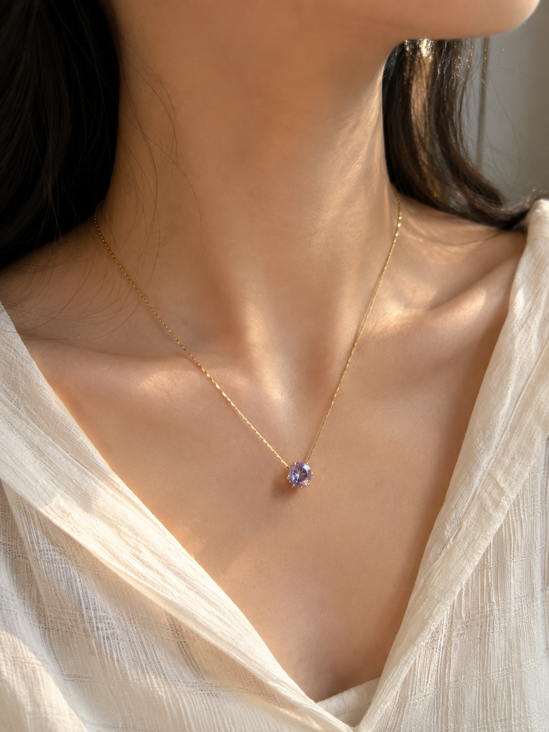 Minimal Pink Gem Pendant