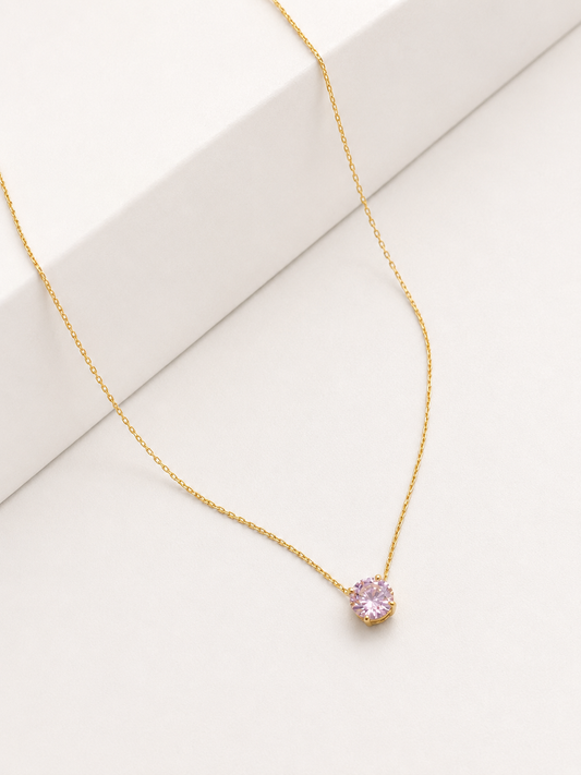 Minimal Pink Gem Pendant