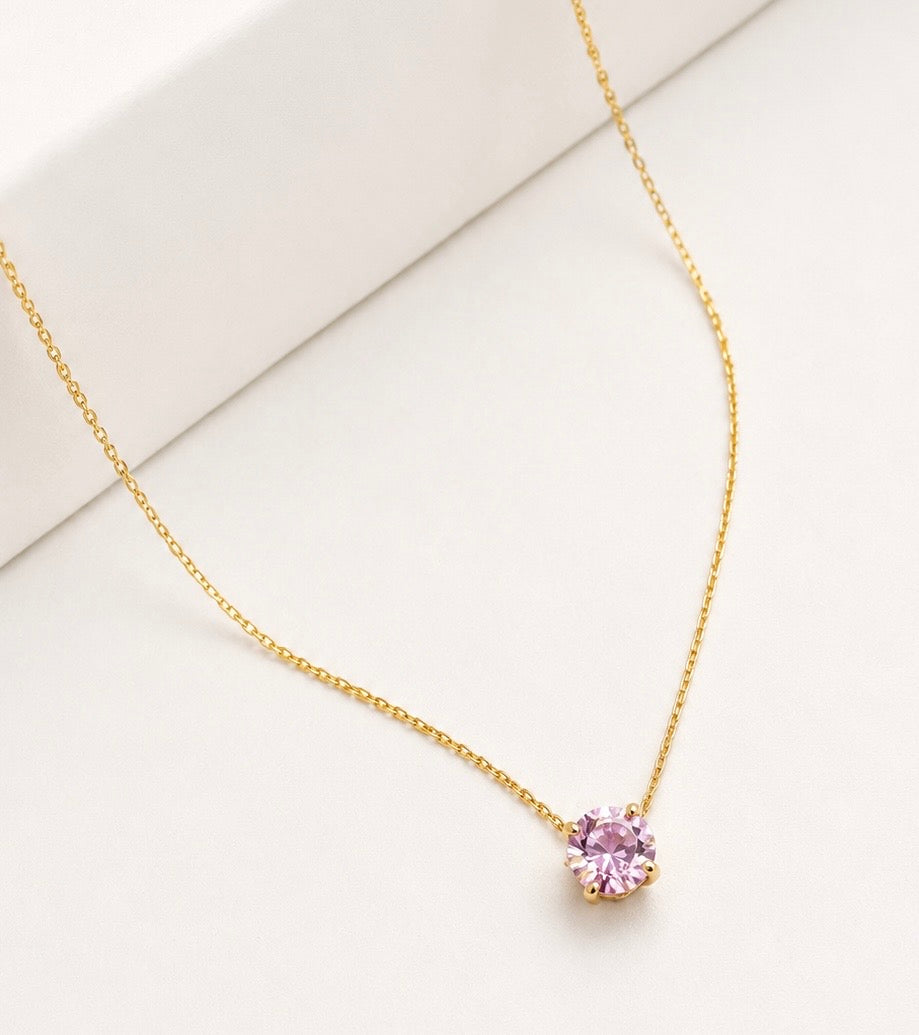 Minimal Pink Gem Pendant