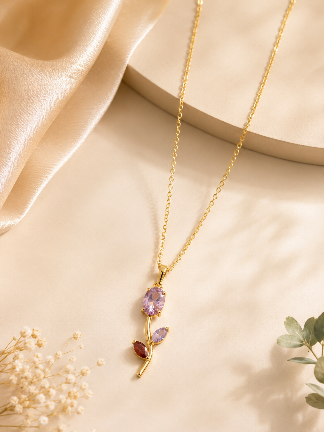 Rose Bloom Pendant Necklace