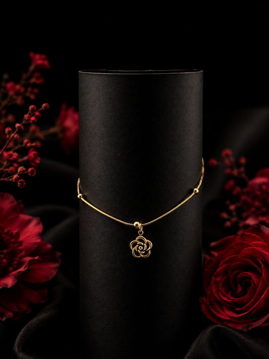 Golden Rose Charm Bracelet