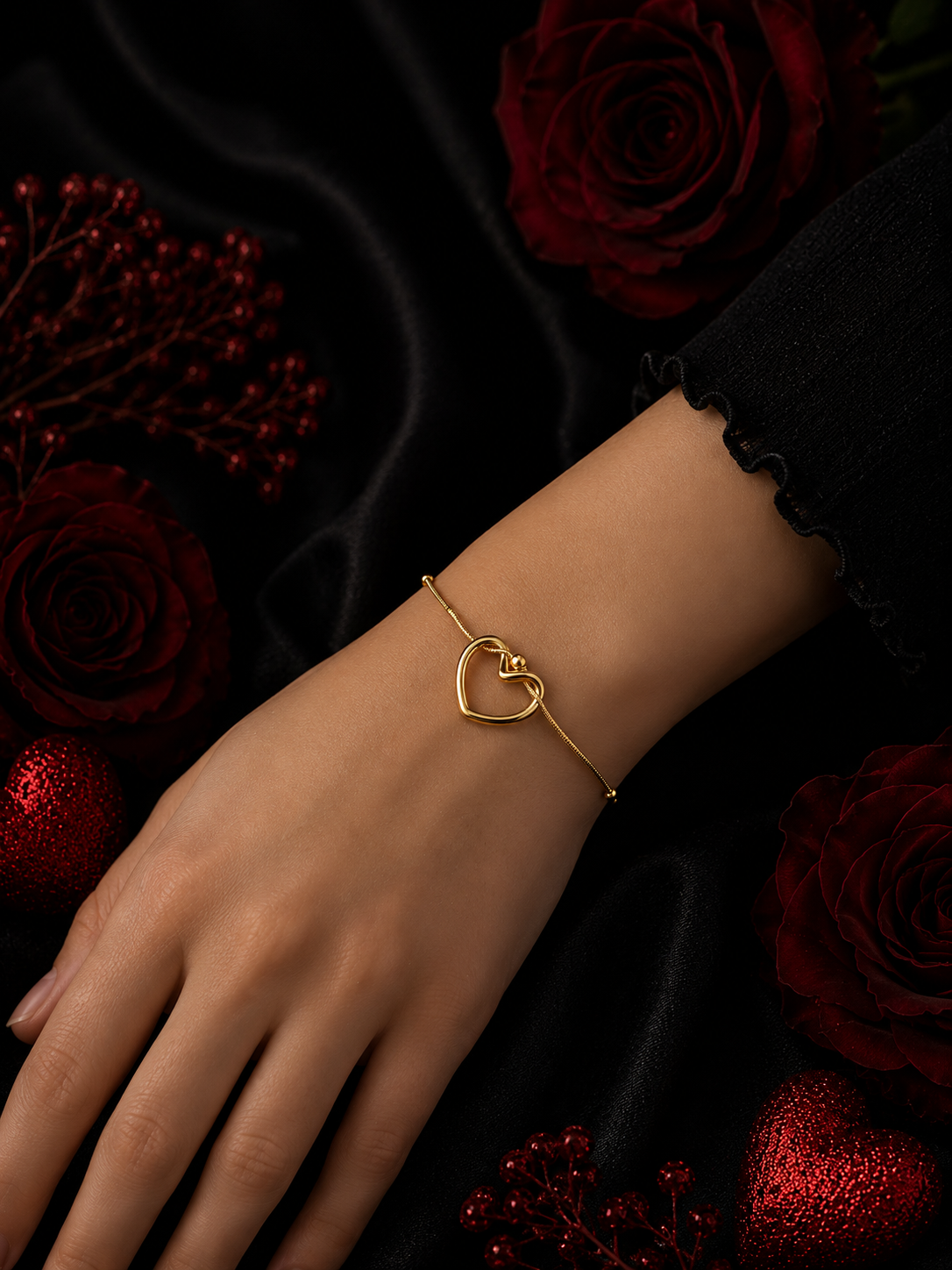 Golden Open Heart Bracelet