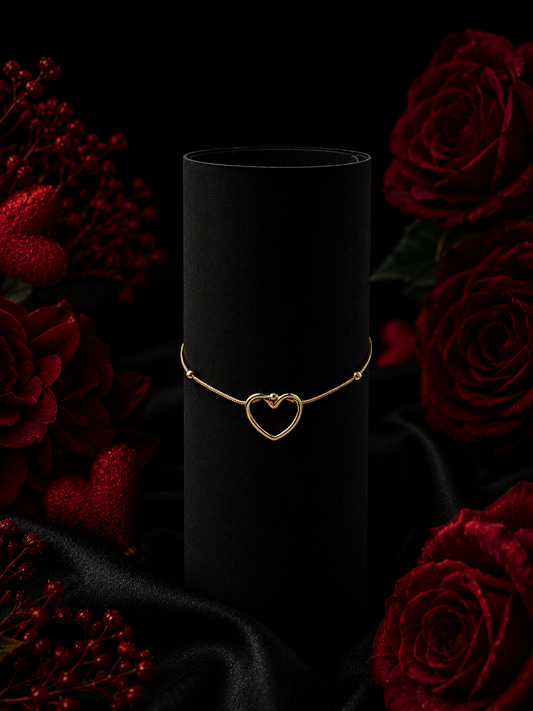 Golden Open Heart Bracelet