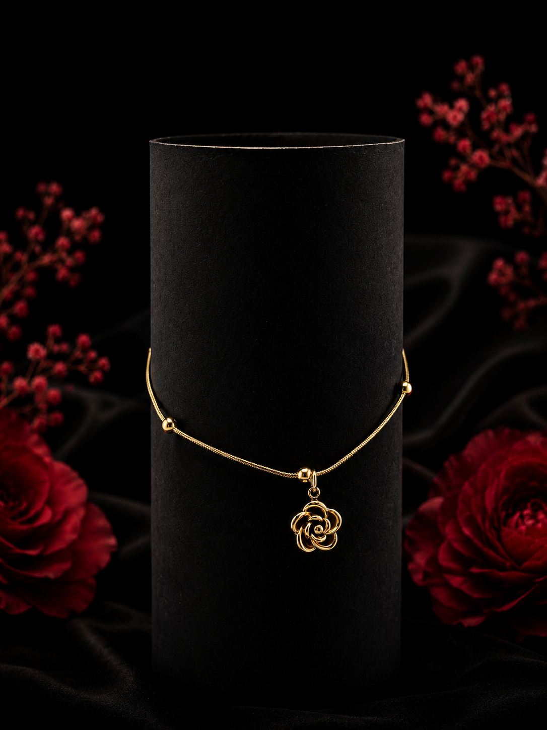 Golden Rose Charm Bracelet